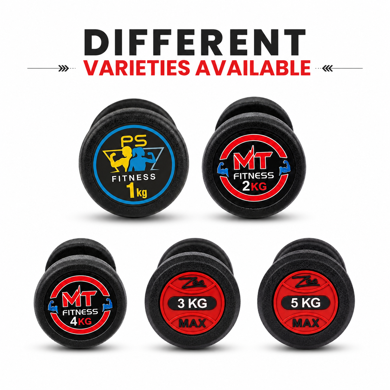 Dumbbell 1KG, 2KG, 4KG & 5KG (Pair)