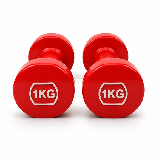 Dumbbell Coated (Single Piece) - Anti-Roll Hand Weights for Home Gym & Fitness (1KG, 2KG, 3KG, 4KG)