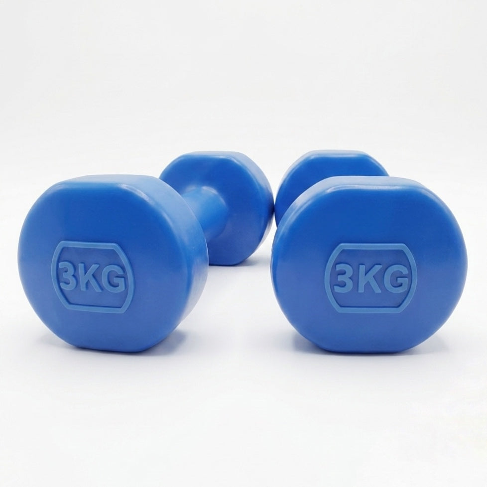 Dumbbell Coated (Single Piece) - Anti-Roll Hand Weights for Home Gym & Fitness (1KG, 2KG, 3KG, 4KG)