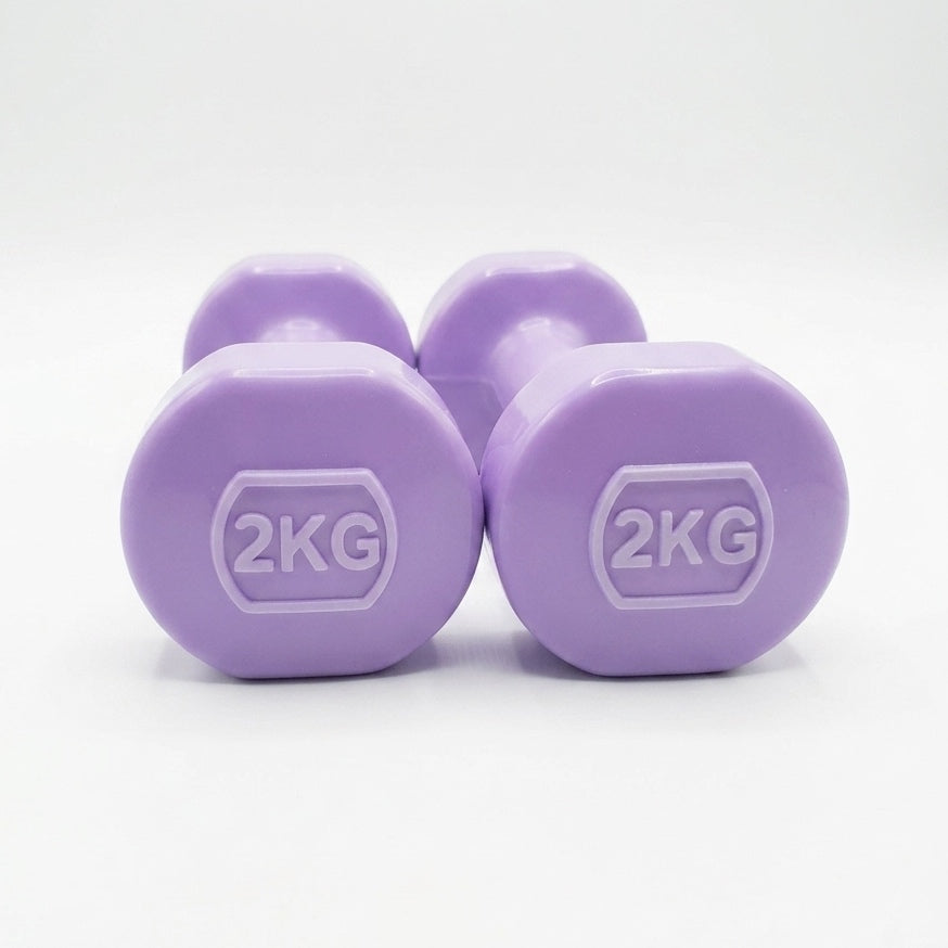 Dumbbell Coated (Single Piece) - Anti-Roll Hand Weights for Home Gym & Fitness (1KG, 2KG, 3KG, 4KG)